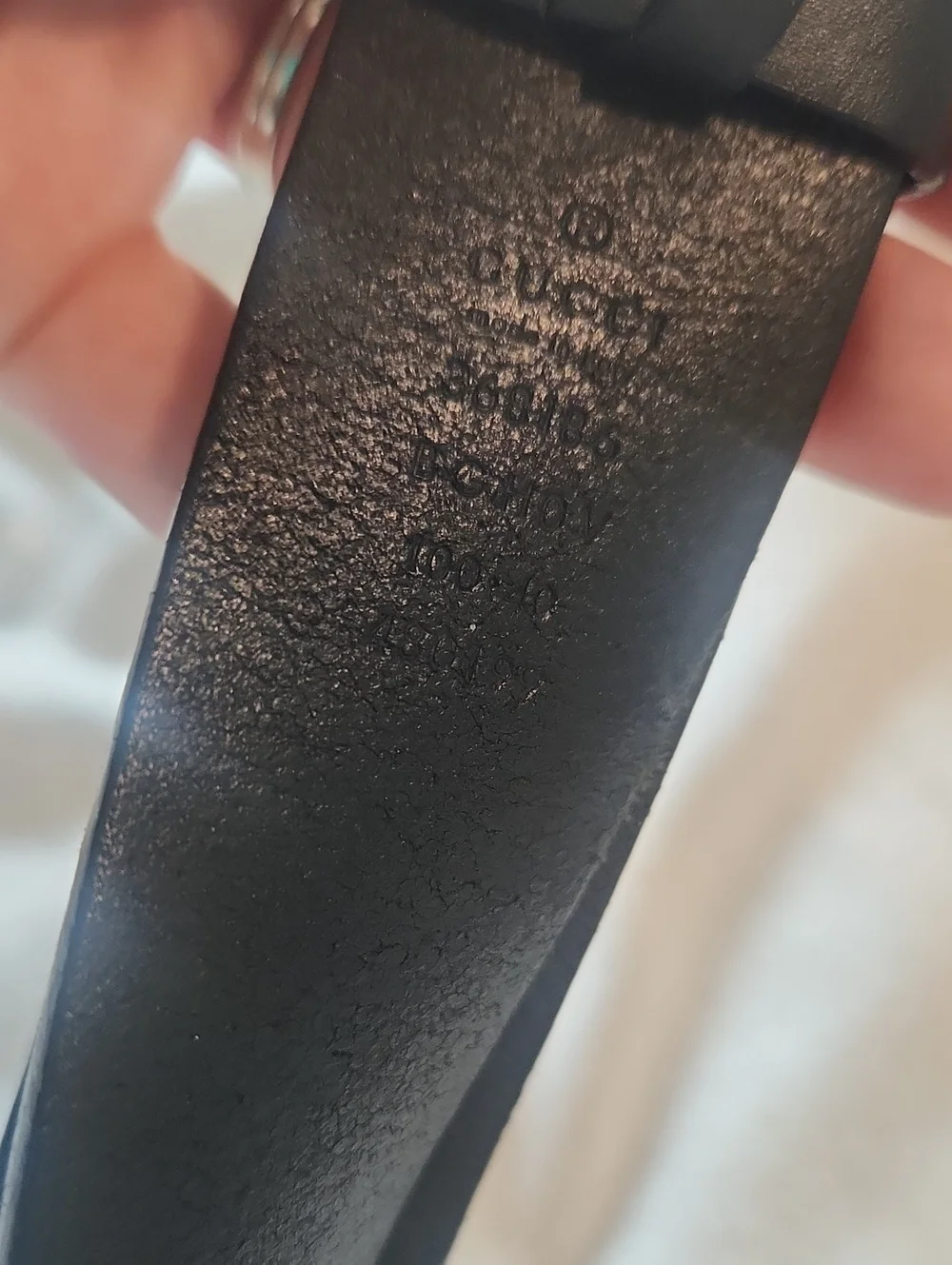Black Leather Belt with Interlocking G Buckle